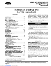 Carrier ME040-950 Installation, Start-Up And Service Instructions Manual