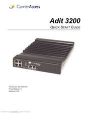 Carrier Access Adit 3200 Quick Start Manual