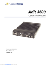 Carrier Access Adit 3500 Quick Start Manual
