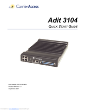 Carrier Access Bridge/Router 3104s Quick Start Manual