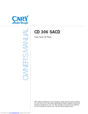 Cary Audio Design CD 306 SACD Manual