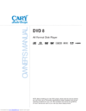 Cary Audio Design DVD 8 Owner's Manual