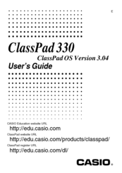 Casio CLASSPAD 330 3.04 User Manual