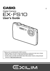 Casio EX-FS10GYDBA User Manual