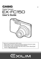 Casio EX-FC150 - EXILIM Digital Camera User Manual