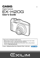 Casio EXH20GBK User Manual