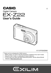 Casio EX-Z22 - EXILIM Digital Camera User Manual