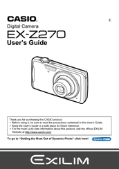 Casio EX-Z270 - EXILIM Digital Camera User Manual