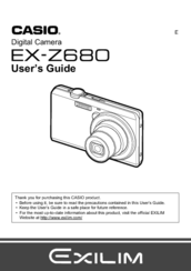 Casio EXILIM EX-Z680 User Manual