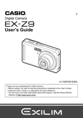 Casio EX-Z9 - EXILIM ZOOM Digital Camera User Manual