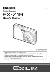 Casio EXILIM K1191PCM1DMX User Manual