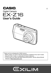Casio EXILIM EX-Z16 User Manual