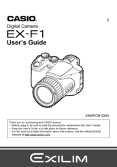 Casio EX-F1 - EXILIM Pro Digital Camera User Manual