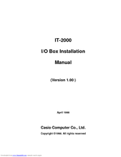 Casio Cassiopeia IT-2000 Installation Manual