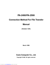 Casio Cassiopeia PA-2400 Manual