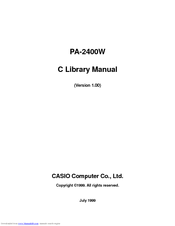 Casio CASSIOPEIA PA-2400W Software Manual