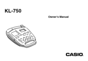 Casio KL 750B - 2 Line Label Printer Owner's Manual