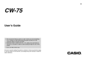 Casio CW-75 - Disc Title Printer Color Thermal Transfer User Manual