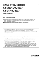 Casio XJ-SC215 - XGA DLP Projector Function Manual