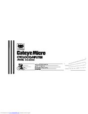 Cateye Micro CC-6000 Instruction Manual