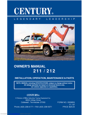 Miller CENTURY 211 Installation And Operation Manual