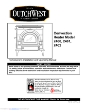 DutchWest 2461 Homeowner's Installation And Operating Manual