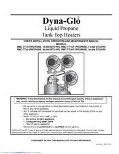 Dyna-Glo RMC-TT30 Installation, Operation And Maintenance Manual