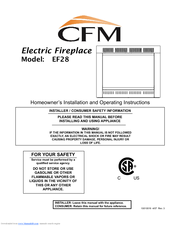 CFM EF28 Homeowner's Installation And Operating Instructions Manual