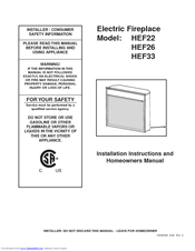 CFM HEF33 Installation Instructions And Homeowner's Manual