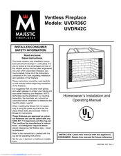 Majestic fireplaces UVDR42C Homeowner's Installation And Operating Manual