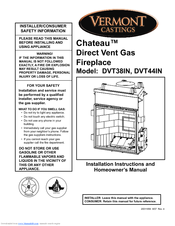 Vermont Castings Chateau DVT44IN Installation Instructions And Homeowner's Manual