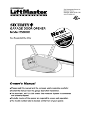 Chamberlain LiftMaster Security+ 2500BC Owner's Manual