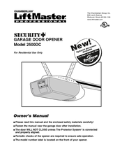 Chamberlain LiftMaster Security+ 2500DC Owner's Manual