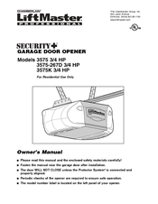 Chamberlain 3575-267D 3 HP Owner's Manual