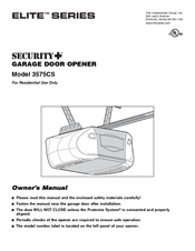 Security + Elite 3575CS Owner's Manual