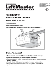 Chamberlain LiftMaster Professional Security+ 3595LM Owner's Manual