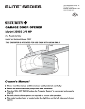 Security + Elite 3595S Owner's Manual