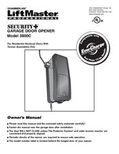 Chamberlain LiftMaster Professional Security+ 3800C Owner's Manual