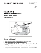 Security + Elite 3885C Owner's Manual