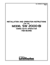 Chamberlain LiftMaster SW 2000-B1 Installation And Operation Instructions Manual