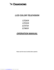 Changhong Electric LT3718 Operation Manual
