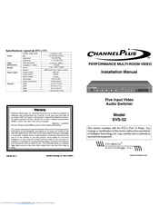 Channel Plus SVS-52 Installation Manual