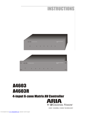 Channel Vision Aria A4630R Instruction Manual