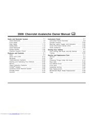 Chevrolet 2009 Avalanche Owner's Manual