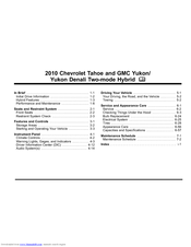 GMC Chevrolet 2010 Tahoe Owner's Manual