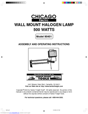 Chicago Electric 90401 Assembly And Operating Instructions Manual