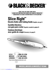 Black & Decker Slice Right EK300 Use And Care Book Manual