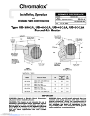 Chromalox UB-3502A Installation, Operation And Renewal Parts Identification