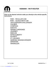 Mopar K6860899 Instruction Manual