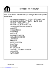 Mopar K6860631 Instruction Manual